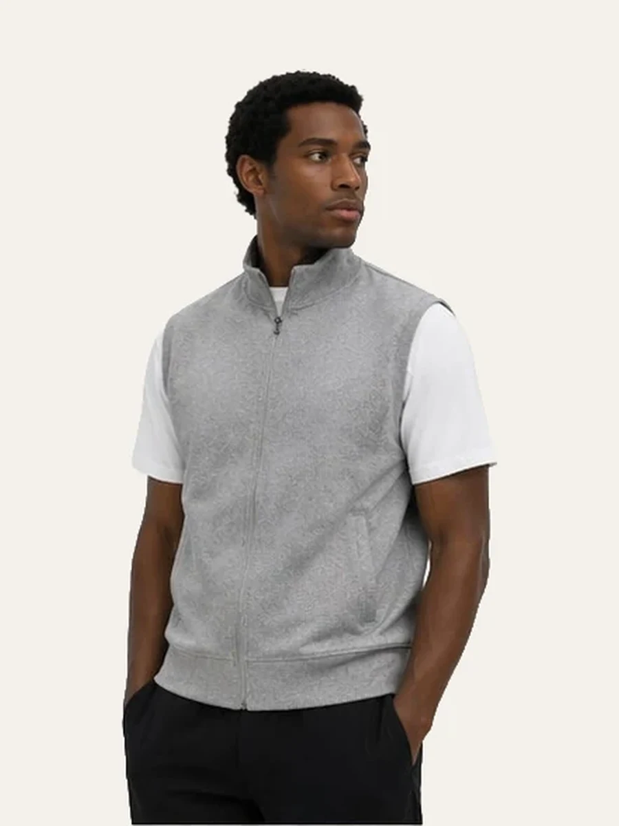 Unisex sleeveless zipped sweater