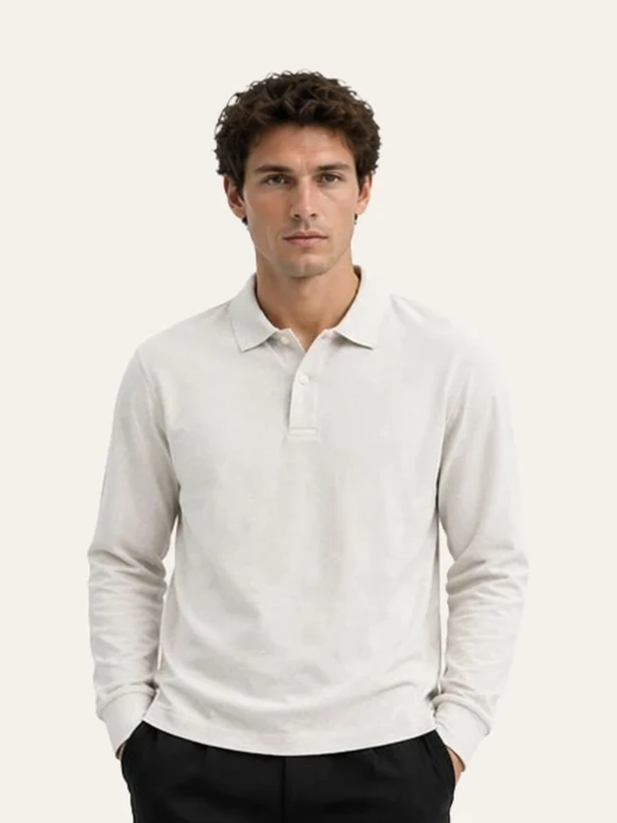 Unisex long-sleeve polo
